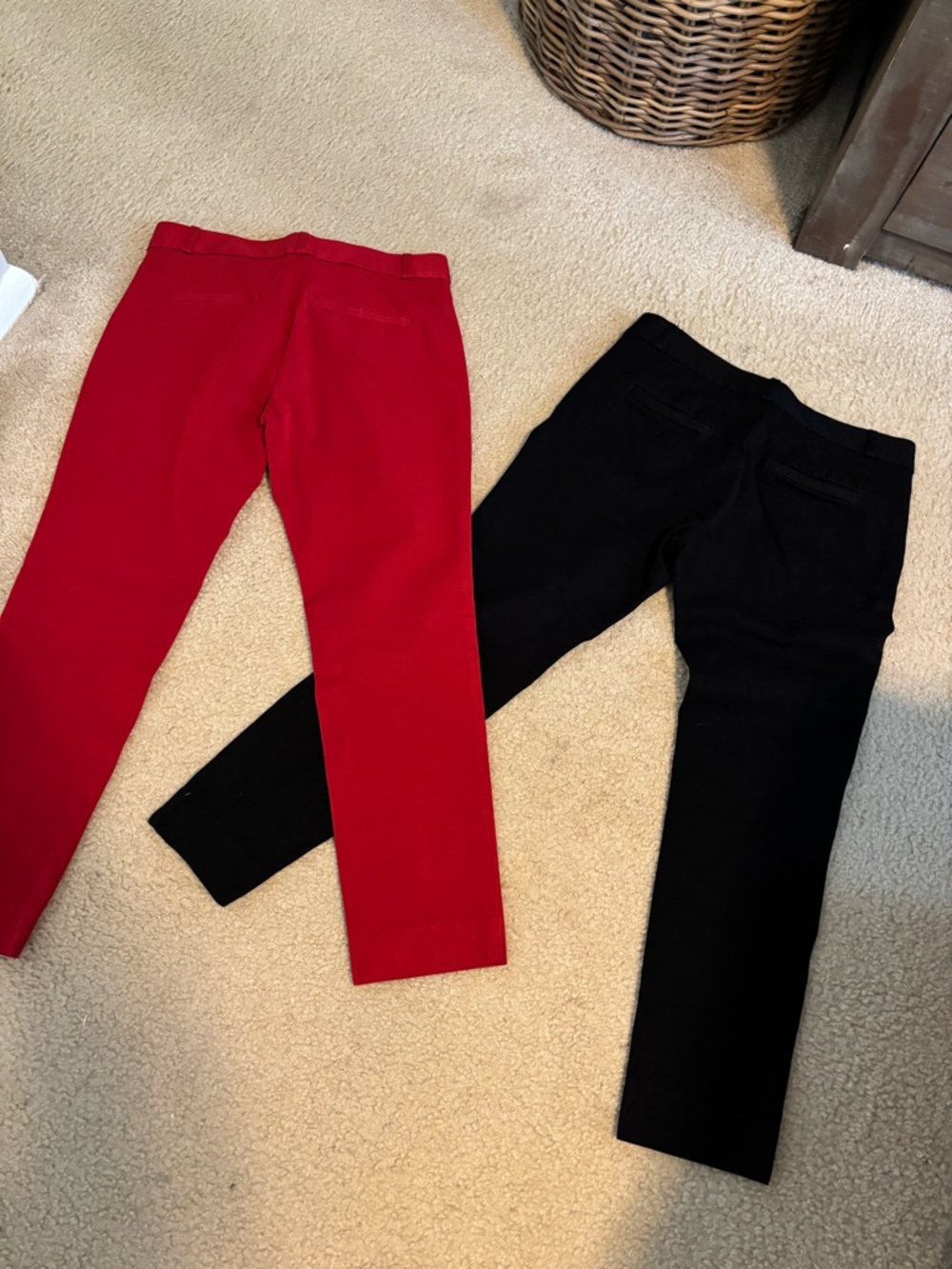 Two pairs for $25…or $15 for one pair..Banana Republic Red and Black Pants